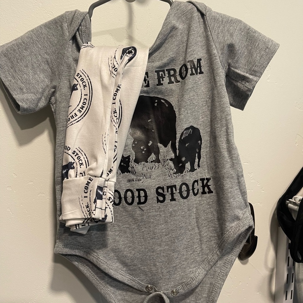 Gray Kids One Piece with Graphic Print 18MO